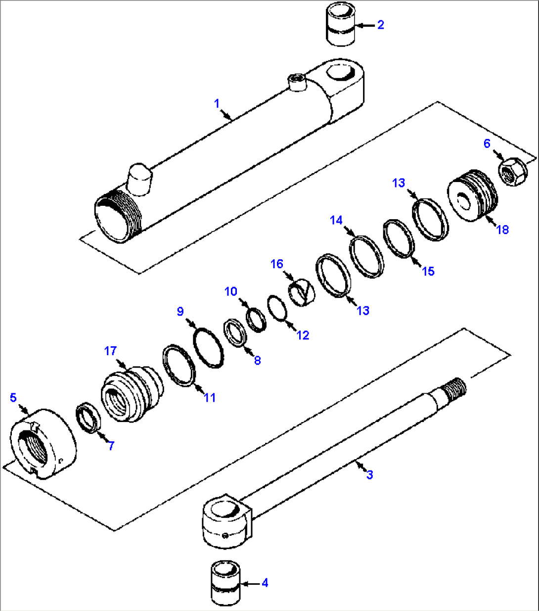 BLADE ANGLE CYLINDER ASSEMBLY BULLGRADERS WITH SIX-WAY BLADE