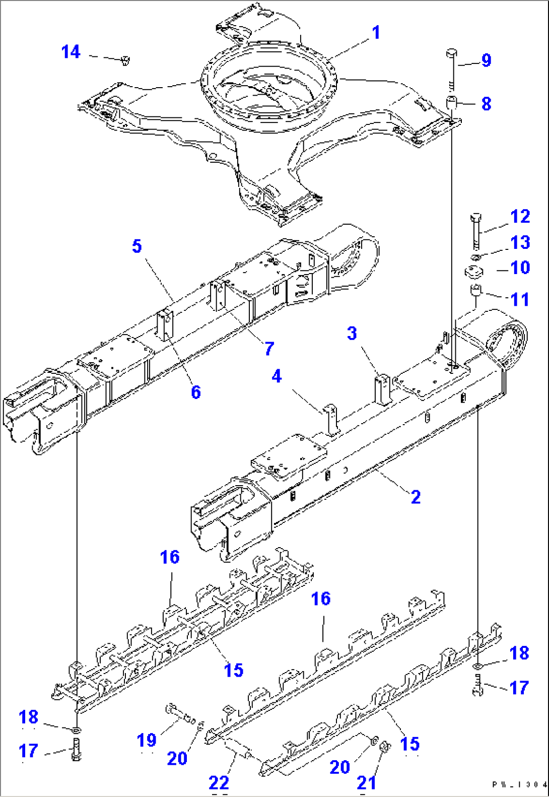 TRACK FRAME (VARIABLE GAUGE) (FULL ROLLER GUARD)(#32250-)