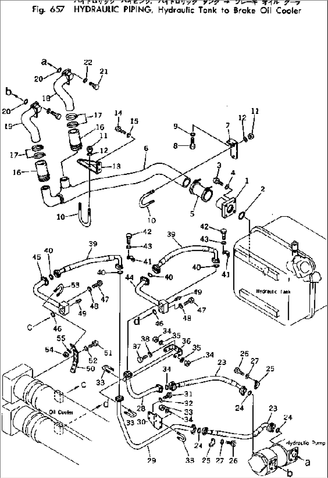 HYDRAULIC PIPING¤ HYDRAULIC TANK TO BRAKE OIL COOLER