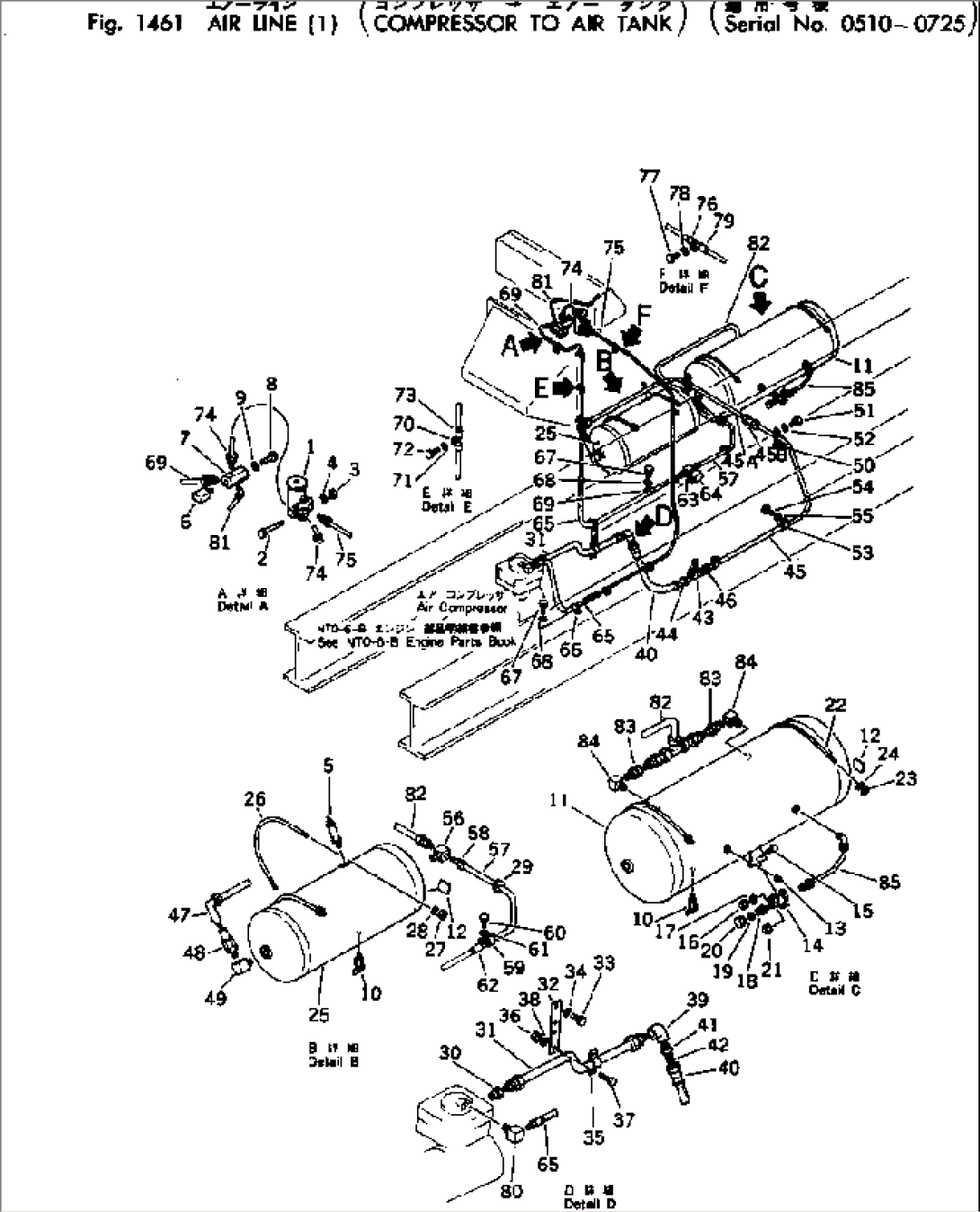 AIR LINE (1) (COMPRESSOR TO AIR TANK)(#510-725)