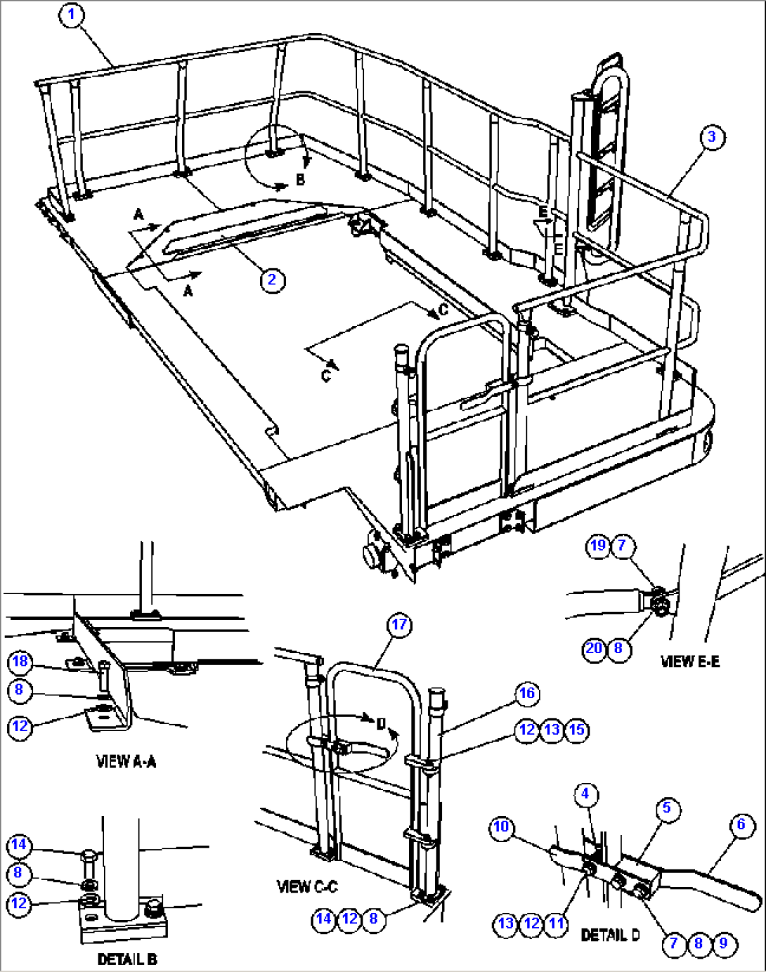 L.H. DECK HANDRAILS