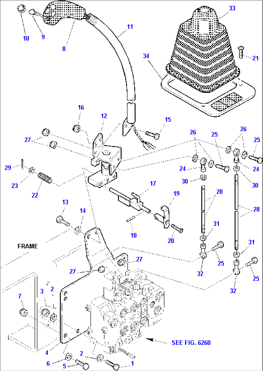 SHOVEL CONTROL LEVER (BUCKET 4/1)