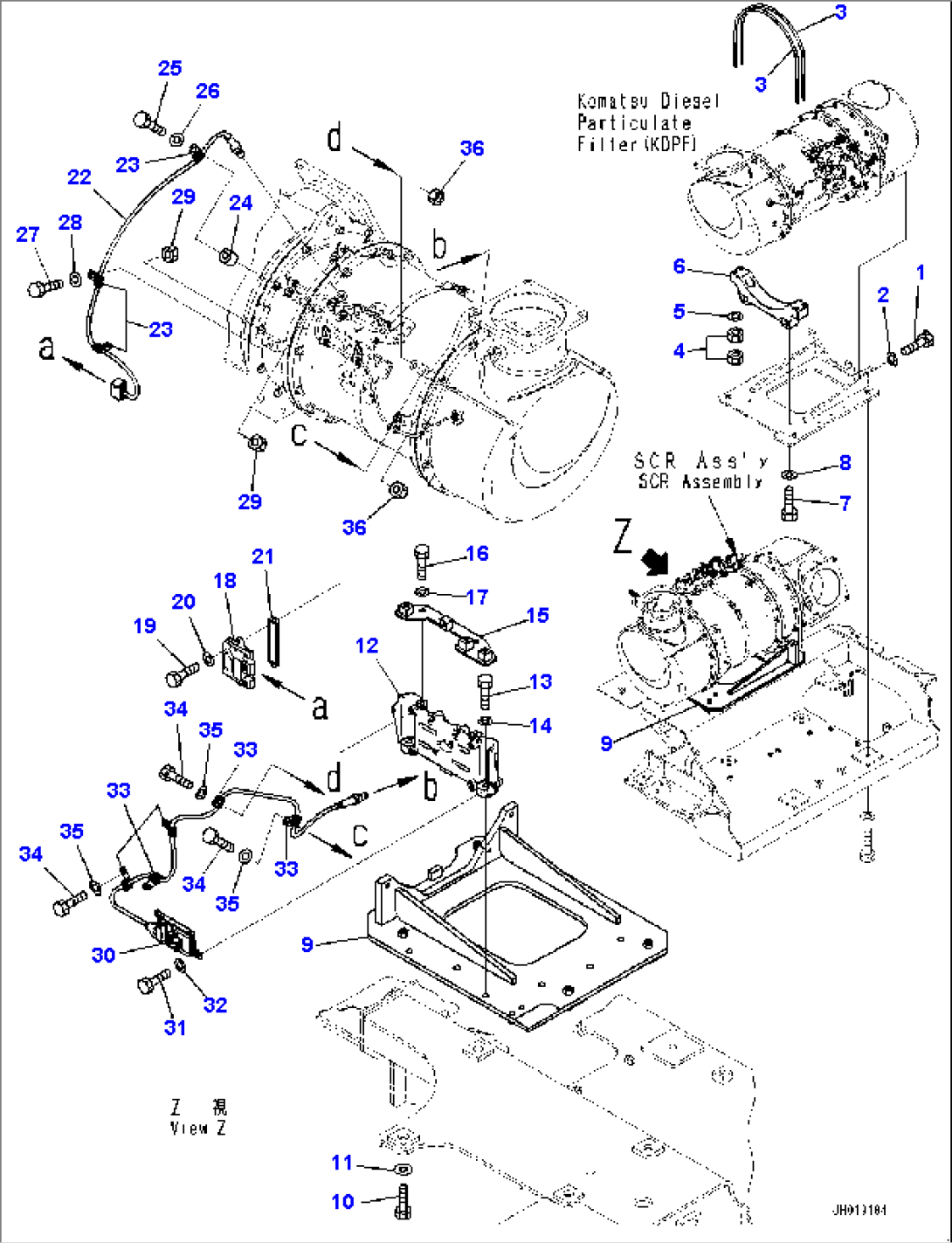 Exhaust Pipe, SCR Assembly (2/2) (#80001-)