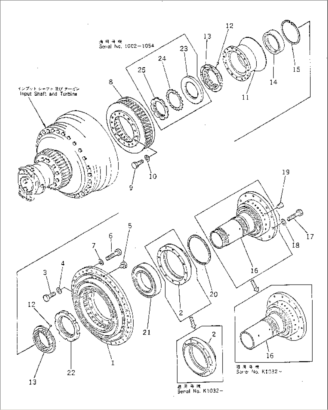 INPUT SHAFT AND TURBINE (TCA50-2A)(#K1001-)