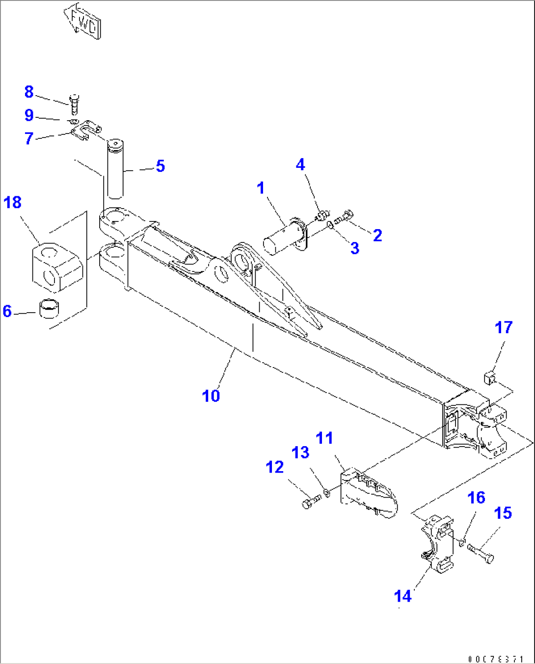 DOZER AND LINKAGE (PIN AND STRAIGHT FRAME) (L.H.)(#50042-)