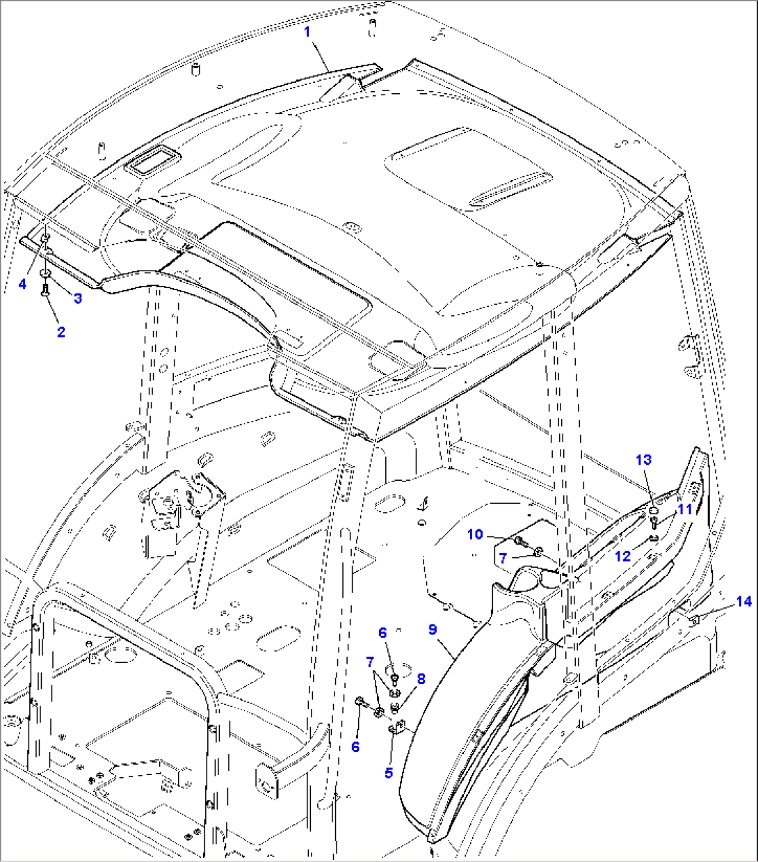 CAB (WITH HEATING) (WITH BACKHOE PPC) (12/14)