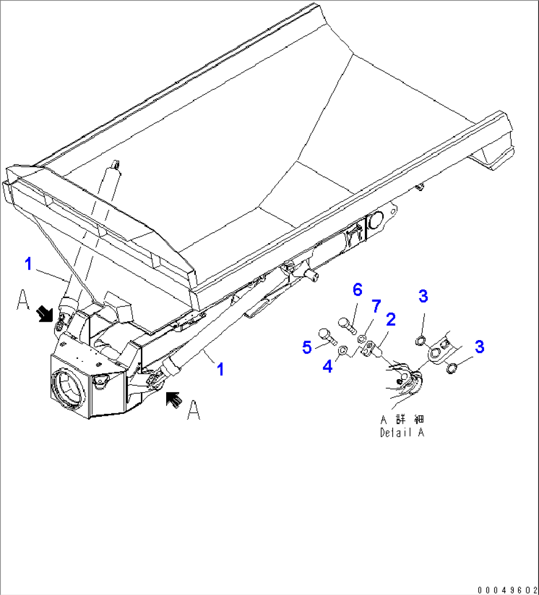 HOIST CYLINDER AND MOUNTING PARTS(#7001-)