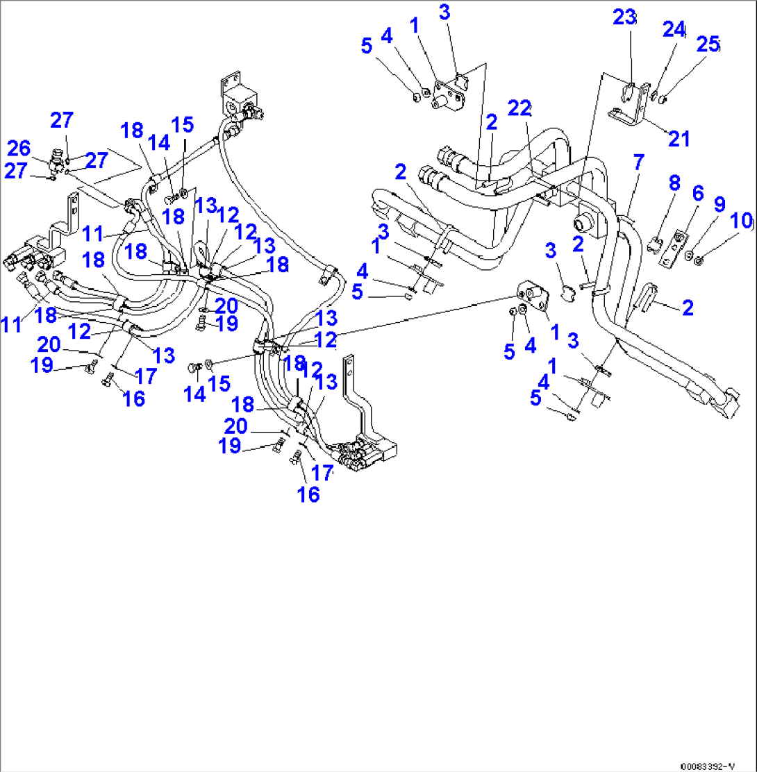 HYDRAULIC PIPING (LIFT CYLINDER LINE) (2/2)(#75001-)