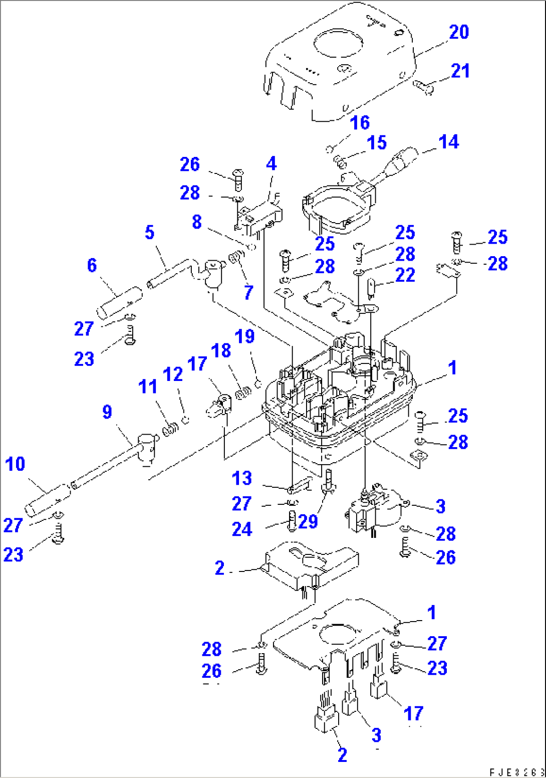 TRANSMISSION CONTROL SWITCH (HEATER) (WITH 2-PERSONS CAB AND TACHOGRAPH)(#64465-)