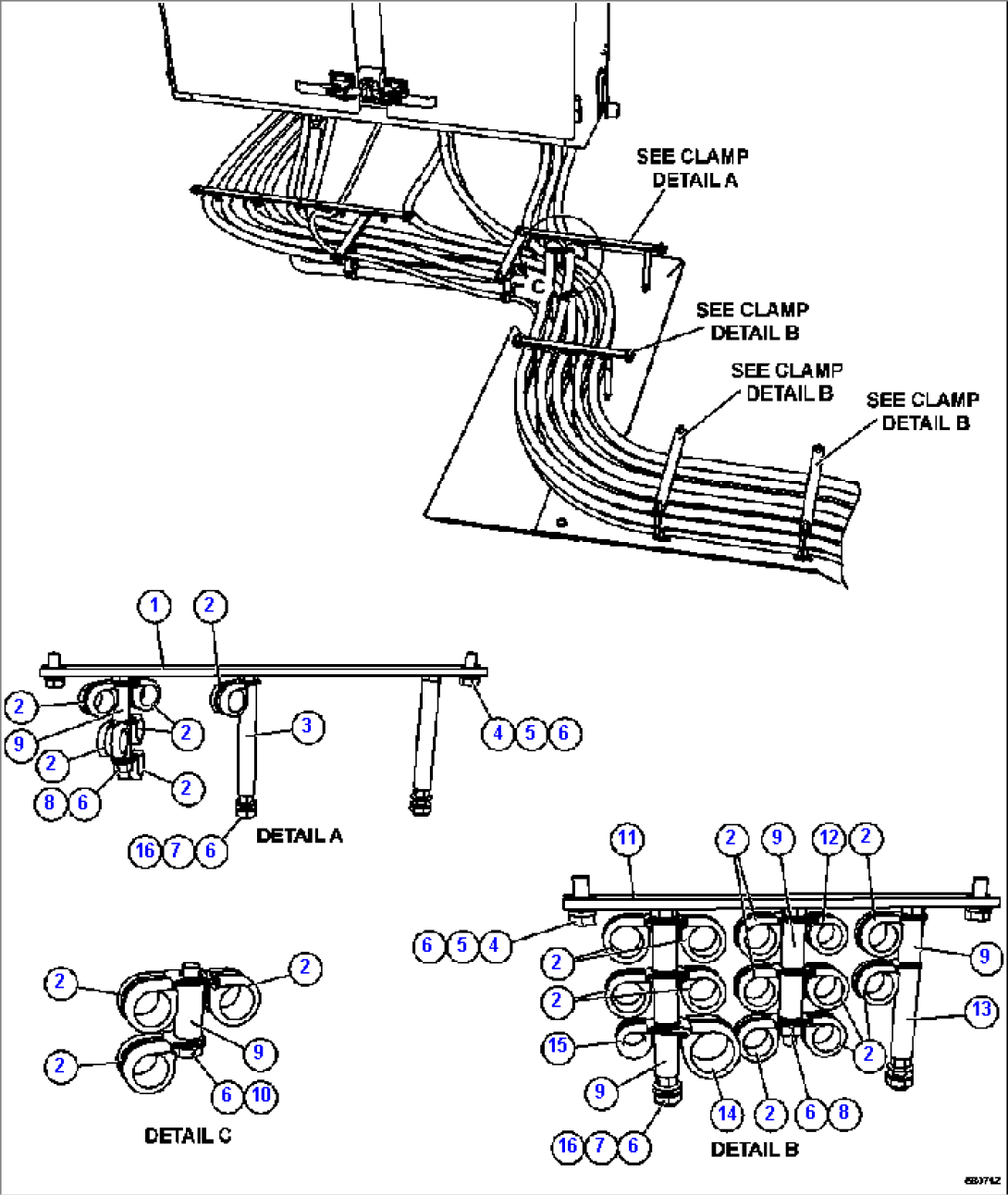 HYDRAULICS CABINET/CAB PIPING 3/4