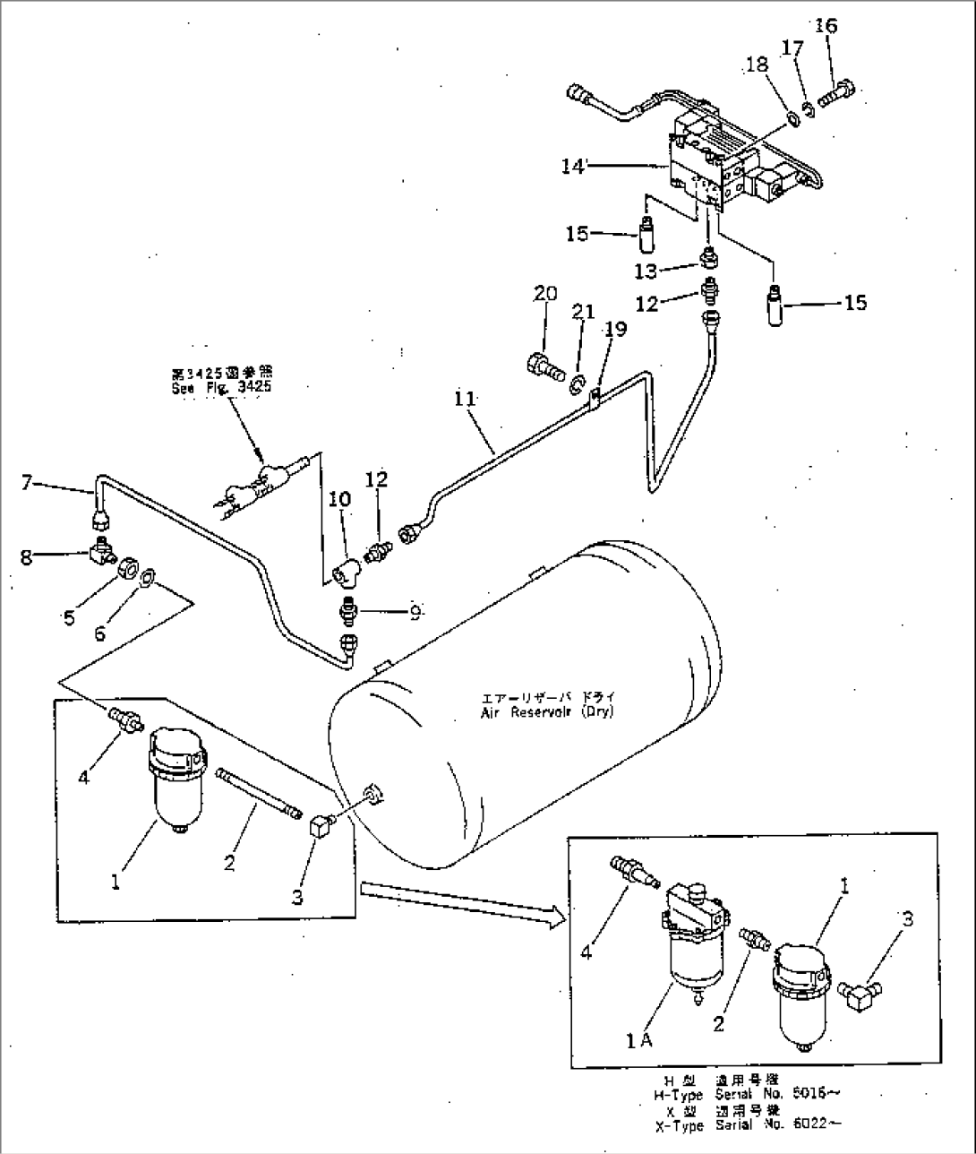 AIR PIPING (DRY RESERVOIR TO SOLENOID VALVE)