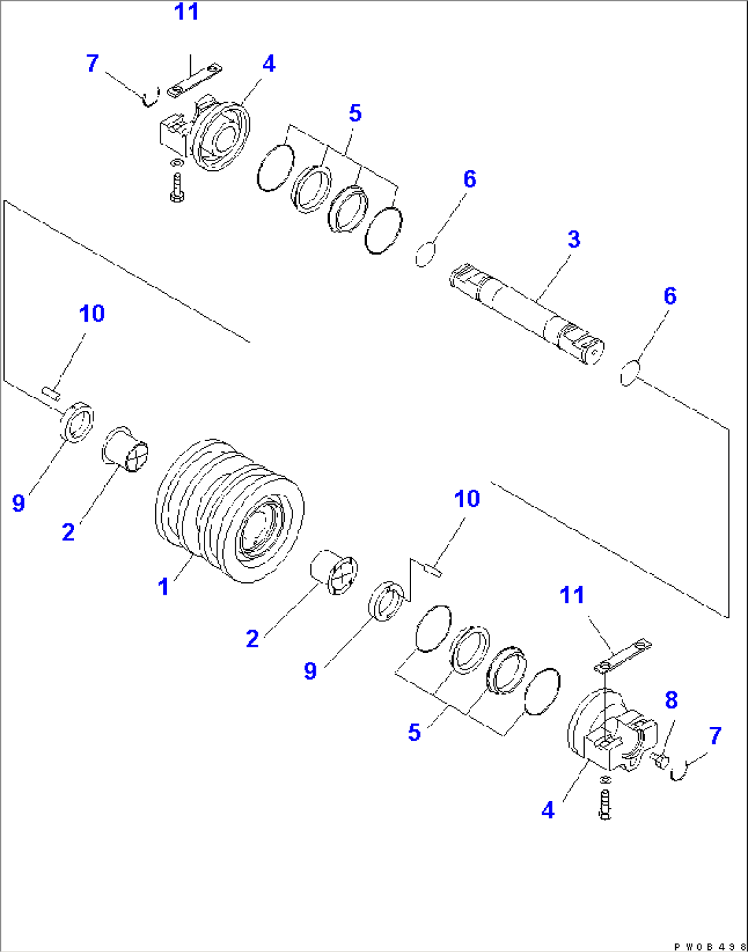 TRACK ROLLER (HD LINK) (DOUBLE GROUSER)(#30101-)