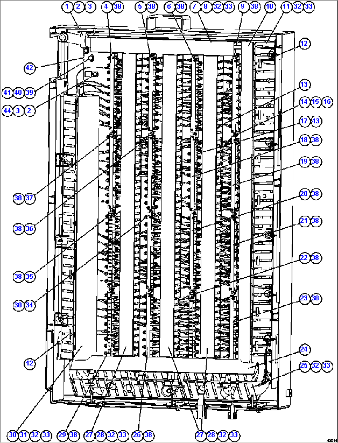 AUXILIARY CONTROL CABINET COMPONENTS - REAR WALL