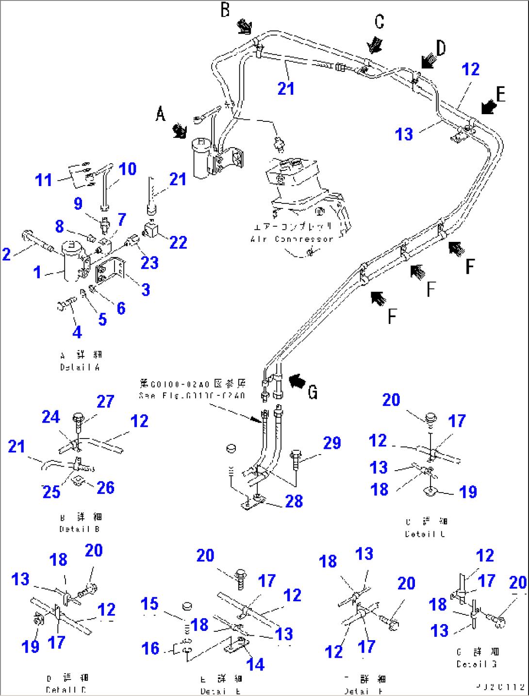 TIRE INFLATION (ENGINE PIPING)(#50001-52000)