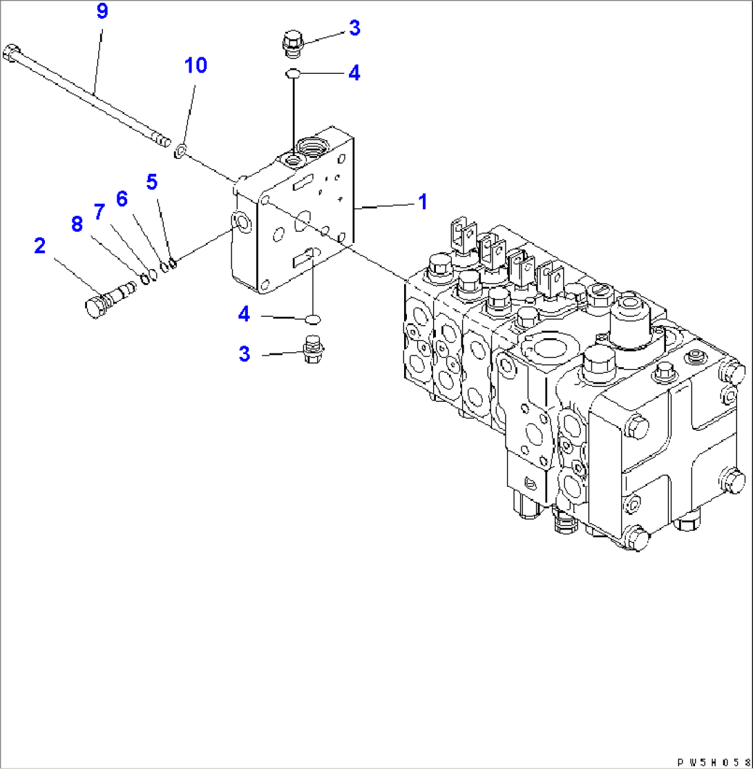 MAIN VALVE (5-VALVE) (4/14) (FOR PAT DOZER AND RIPPER) (EXCEPT JAPAN)