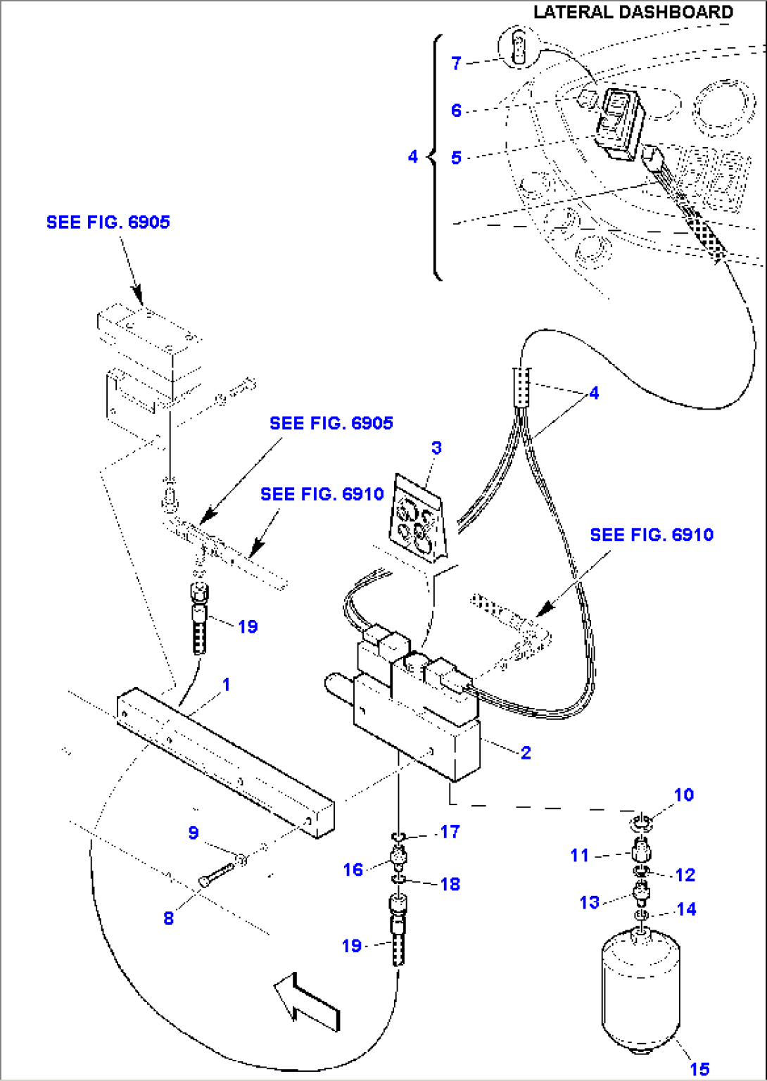 HYDRAULIC PIPING (RIDE CONTROL) (1/5) (OPTIONAL)