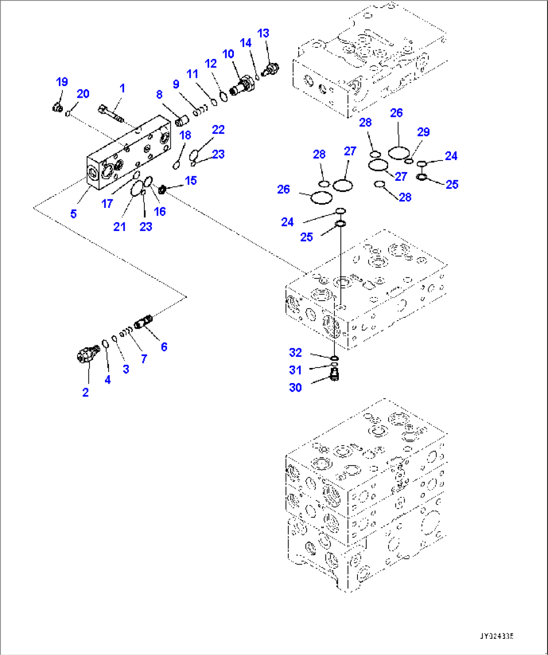 Hydraulic Oil Control Valve, 3-Valve (8/9) (#90216-)