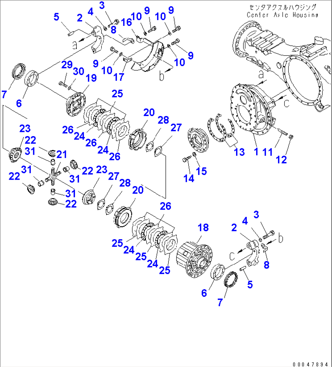 CENTER AXLE (CARRIER)(#2001-)