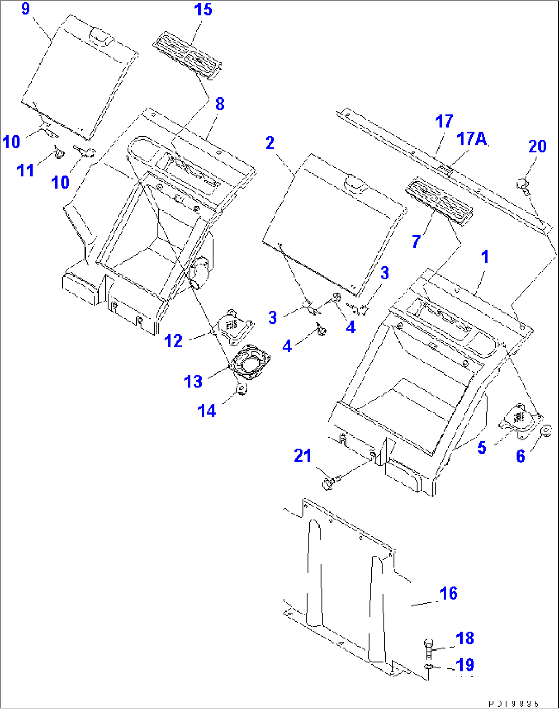 SEAT REAR COVER (WITH SPEAKER)(#10001-10080)