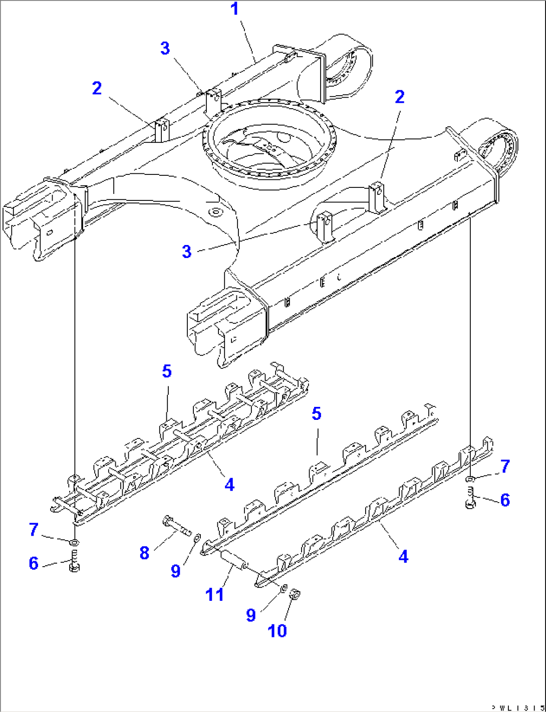 TRACK FRAME (FULL ROLLER GUARD)(#32250-)
