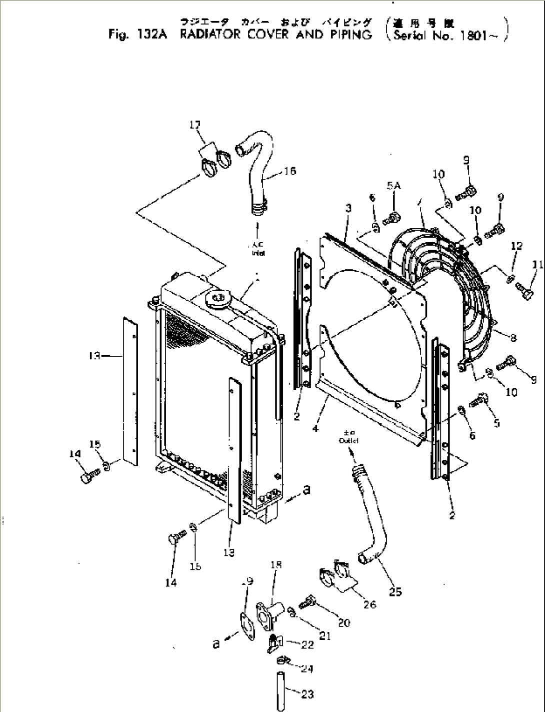 RADIATOR COVER AND PIPING(#1801-)