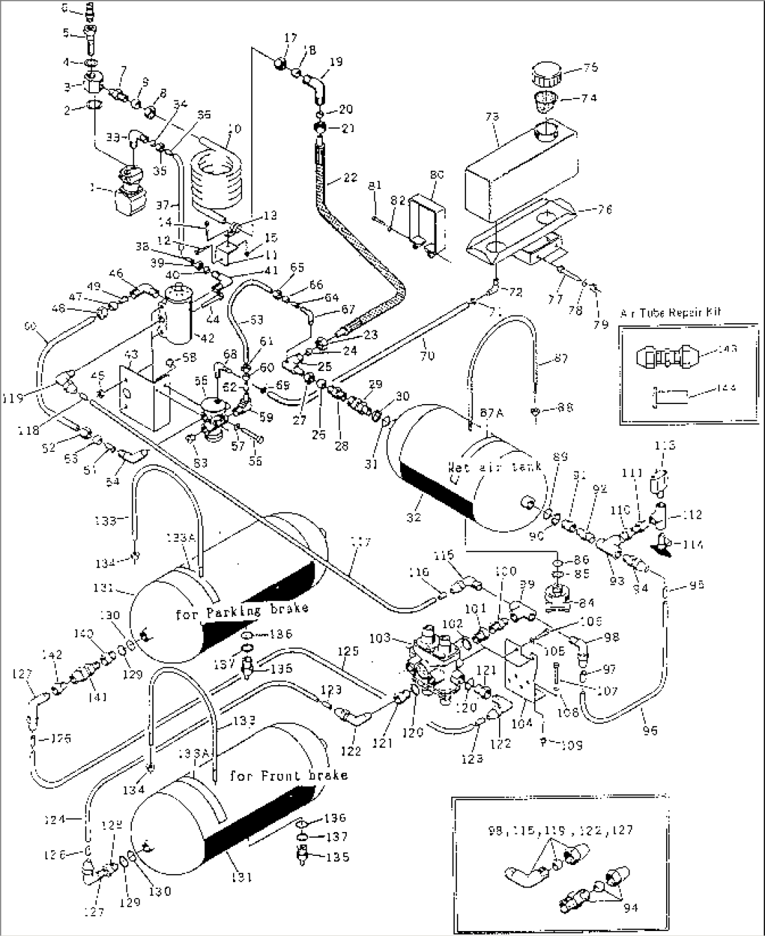 AIR SYSTEM¤ FRONT CHASSIS (WITHOUT AIR CONDITIONER)(#301001-)