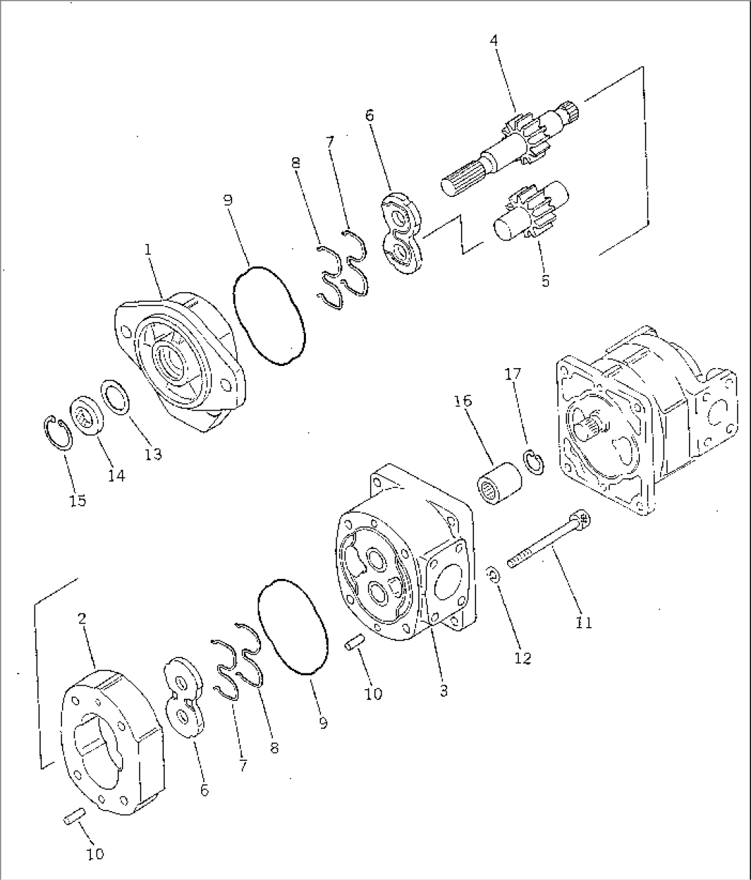 HYDRAULIC PUMP (LIFT¤ DUMP AND STEERING) (1/2)(#20001-)