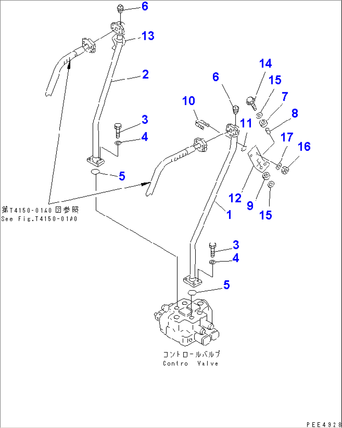 HYDRAULIC PIPING (DUMP CYLINDER LINE) (WITH 2-SPOOL VALVE)