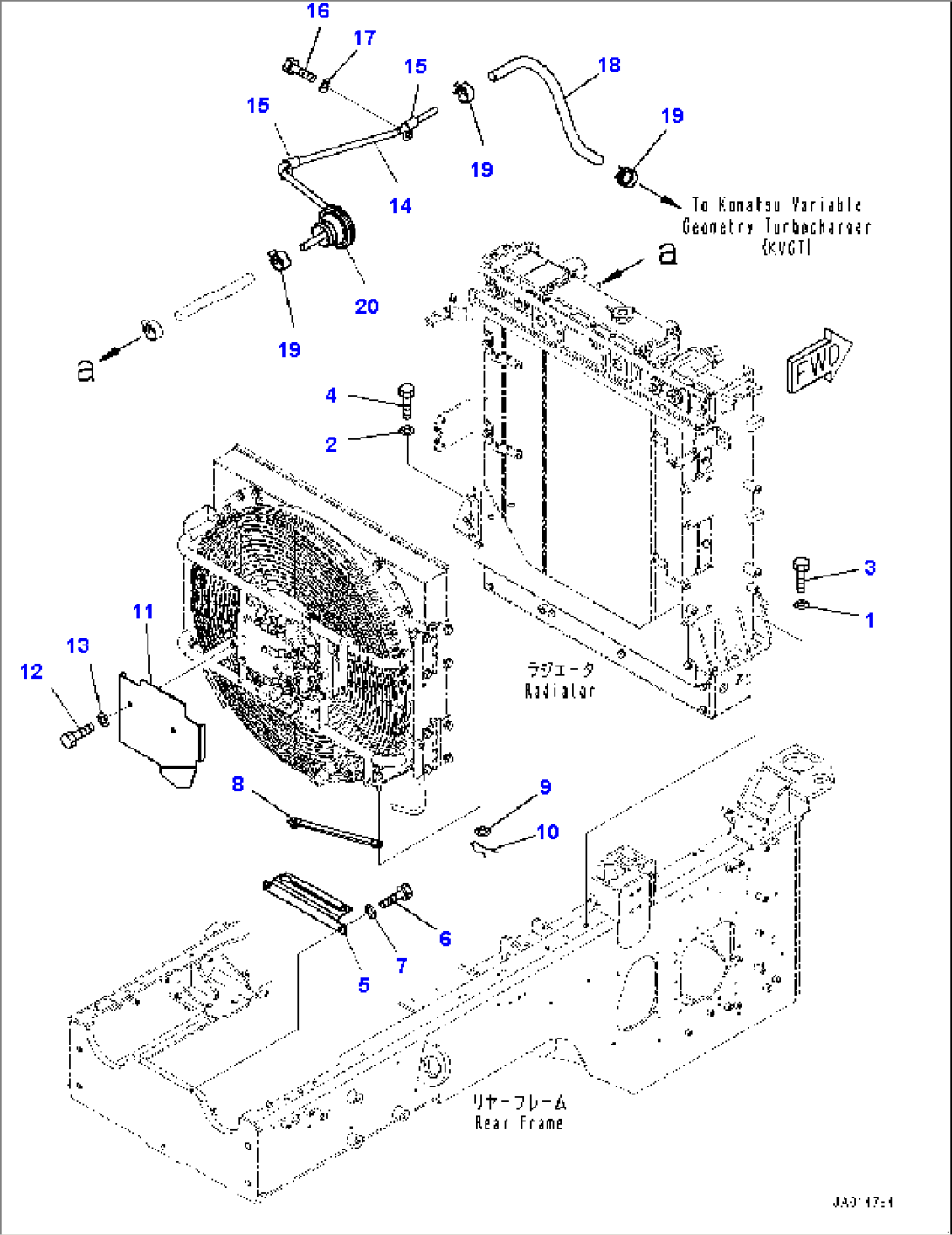 Radiator, Mounting and Piping (#80001-)