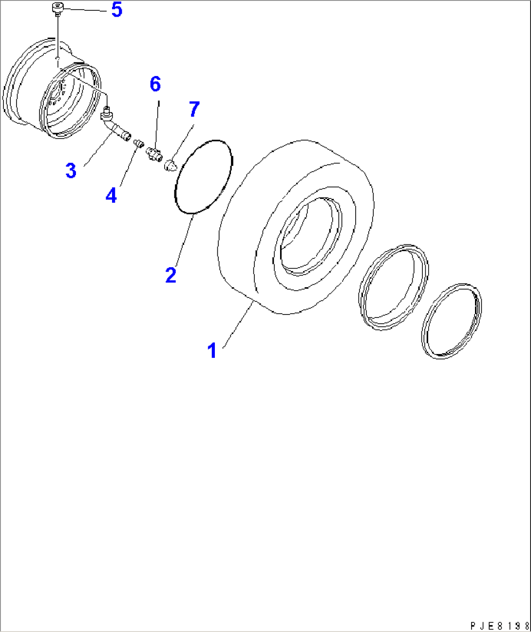 TIRE (14.0-24-12PR-L2 STEEL BREAKER TIRE) (BRIDGESTONE)