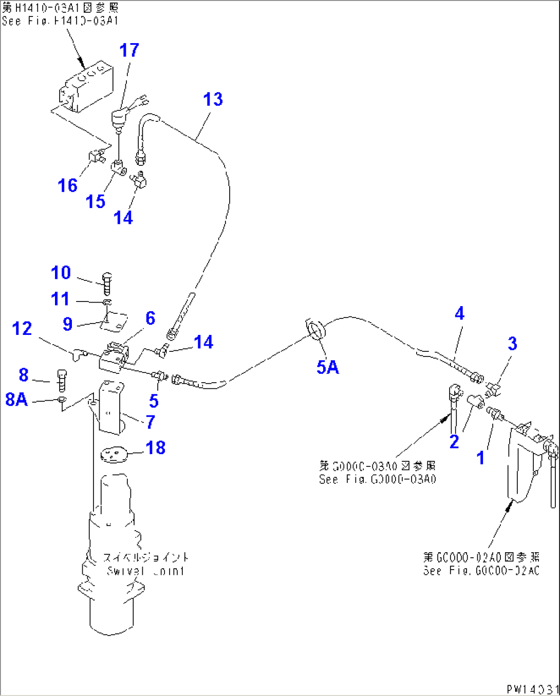 UPPER AIR PIPING (AIR FILTER TO AIR PRESSURE SWITCH) (FOR STEERING AUTO-SELECT)