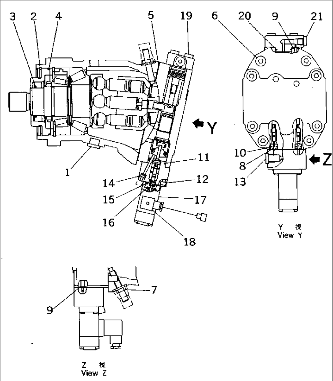 HYDRAULIC MOTOR (INNER PARTS) (4WD SPEC.)(#5001-5556)