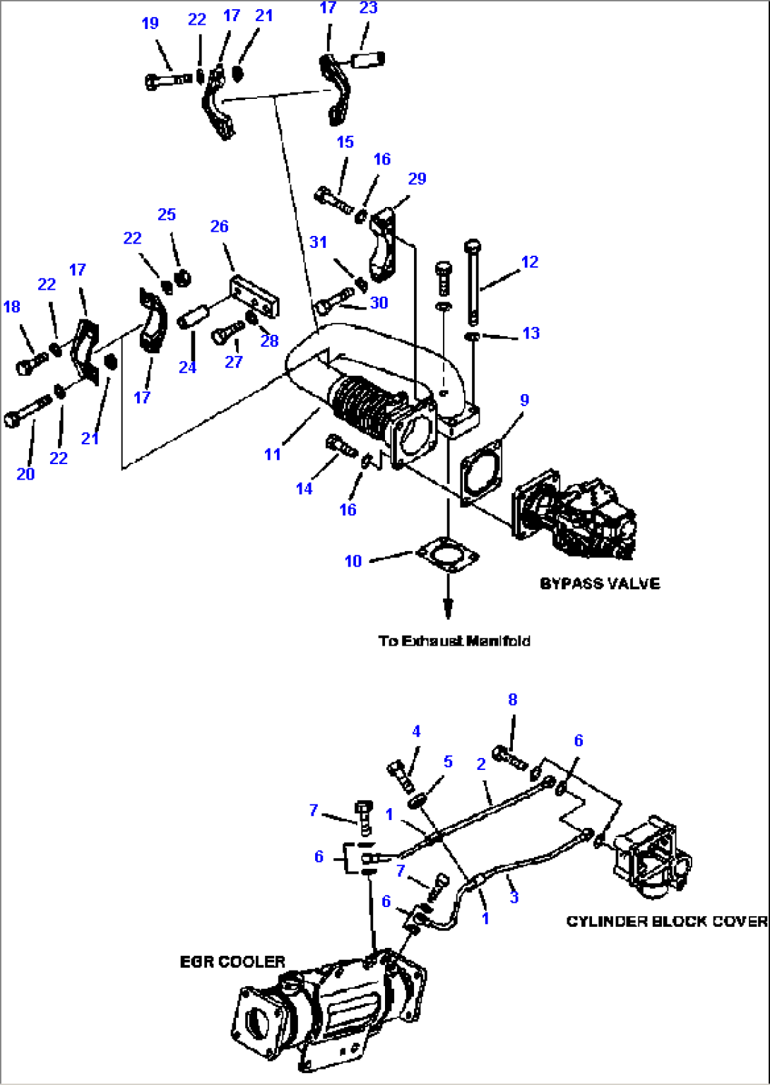A1216-B8B7A EXHAUST GAS RECIRCULATION (EGR) (3/6) ENGINE S/N 535703-