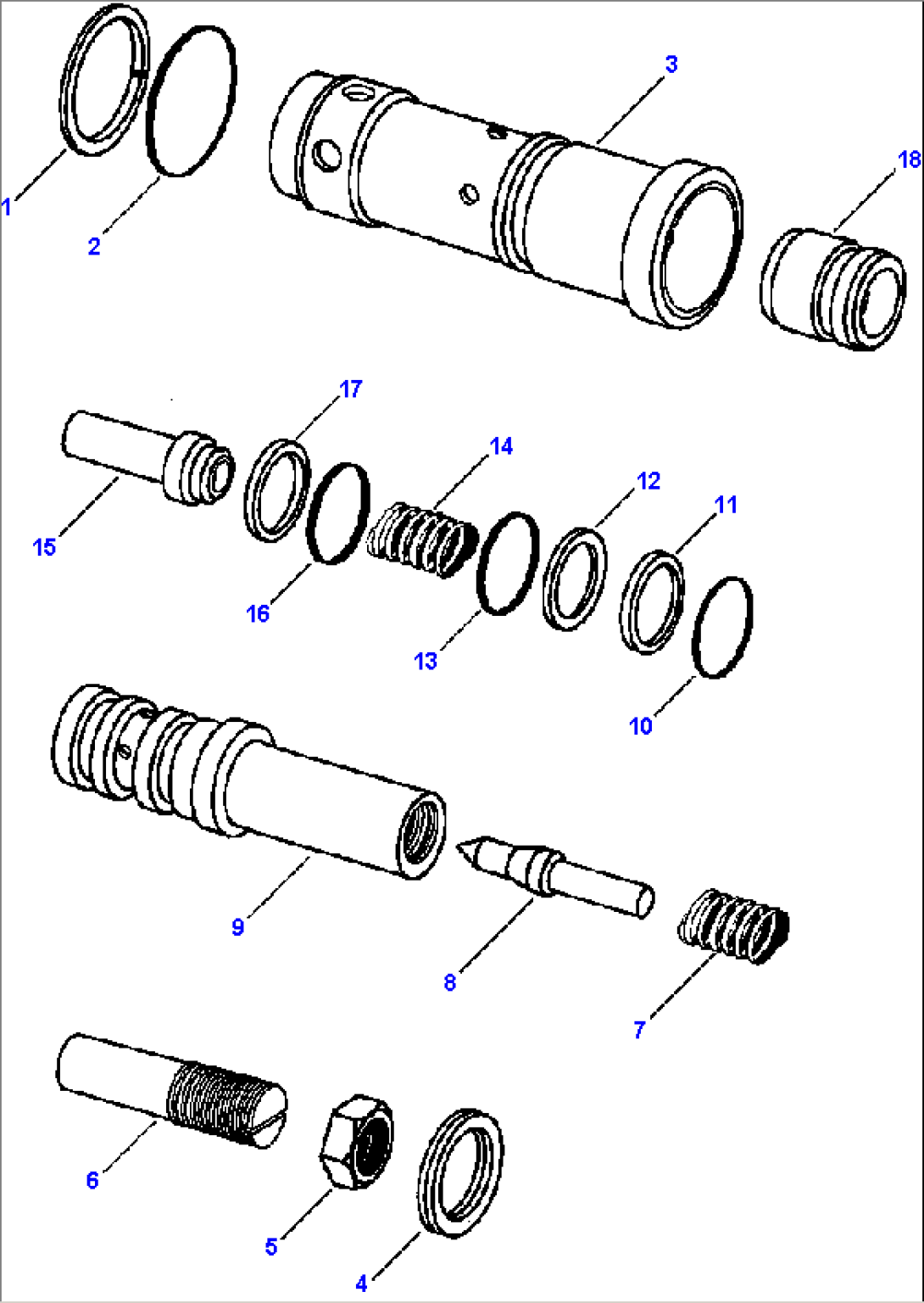 EQUIPMENT CONTROL VALVE FLOW CONTROL AND MAIN RELIEF VALVE - 4-SECTION VALVE