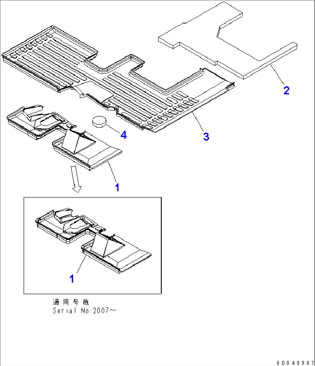 FLOOR MAT (FOR LIMITED SLIP DIFFERENTIAL)(#2001-)