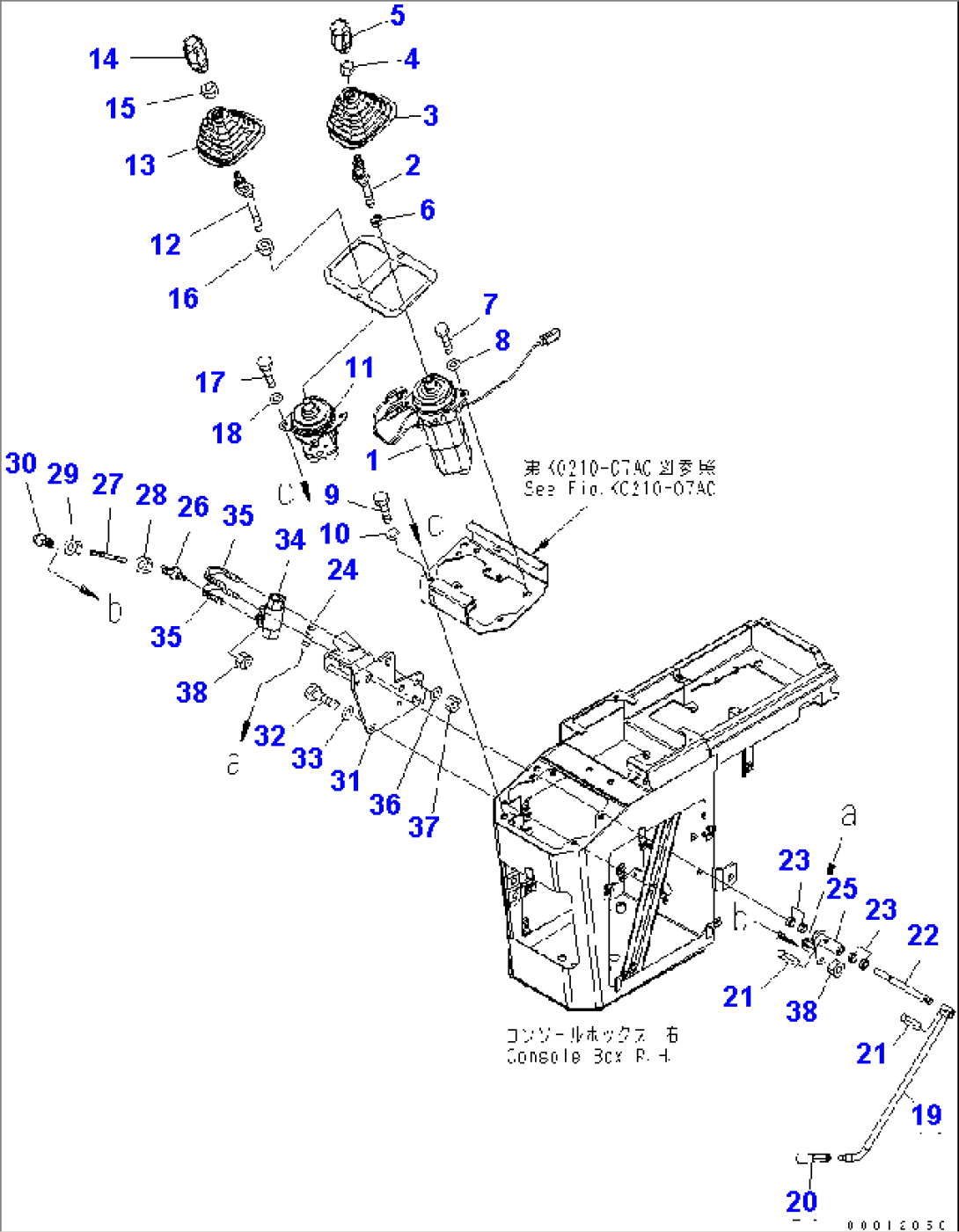 FLOOR (LOADER CONTROL) (1/2) (P.P.C VALVE AND LEVER) (FOR MONO+MONO LEVER)