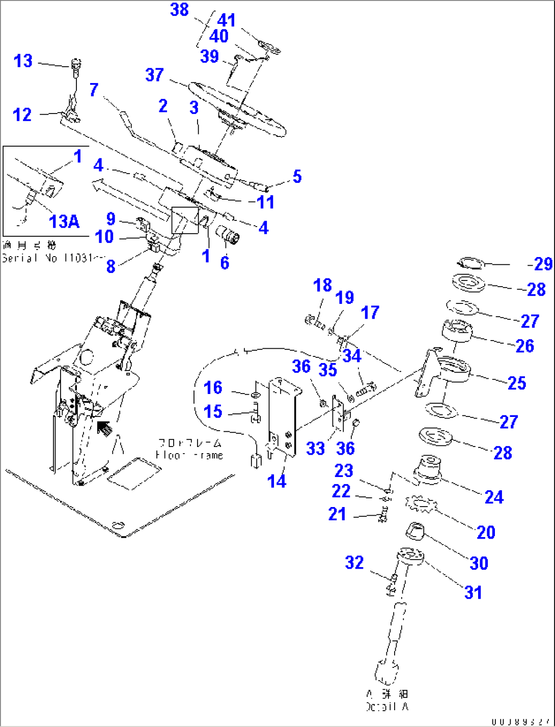 FLOOR (COLUMN SWITCH AND STEERING WHEEL) (WITH STEERING SENSOR)(#11001-)