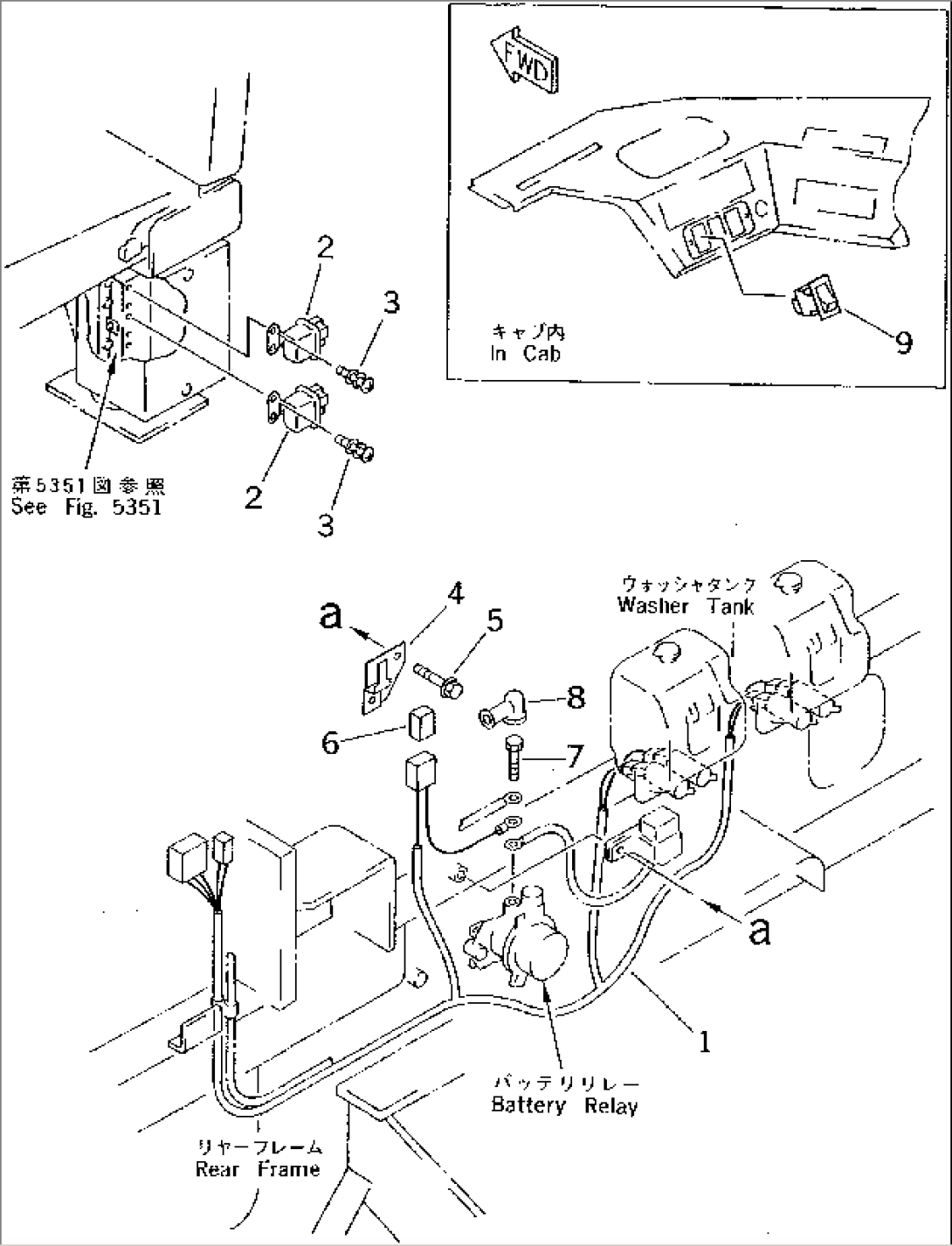 ELECTRICAL SYSTEM (HEAT WIRE GLASS LINE) (FOR FRONT CENTER AND SIDE WINDOW) (WITH 2-PERSONS CAB)(#60001-)