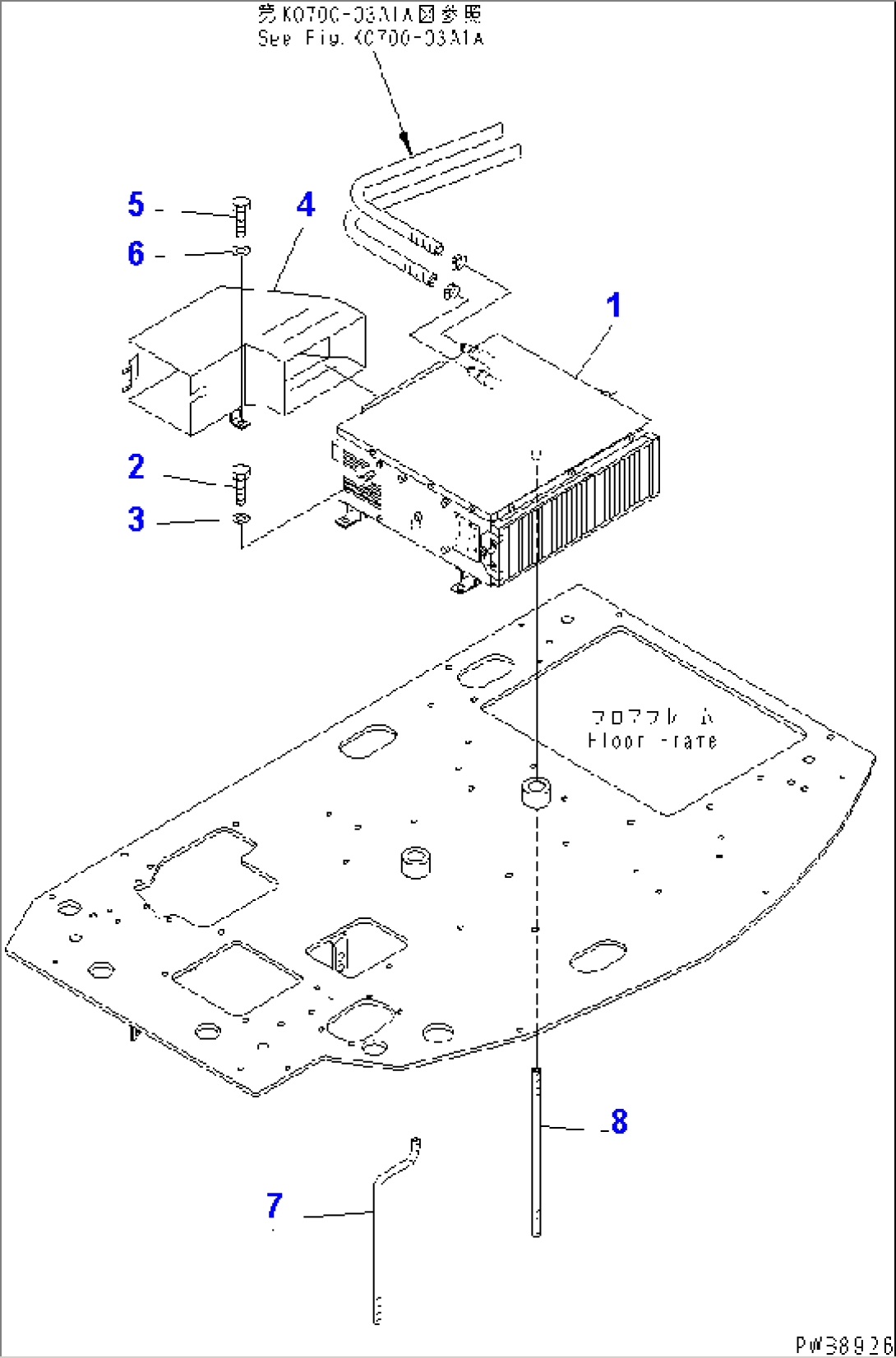 FLOOR FRAME (WITH AIR CONDITIONER) (FOR OFFSET BOOM) (FOR MONO-BOOM)