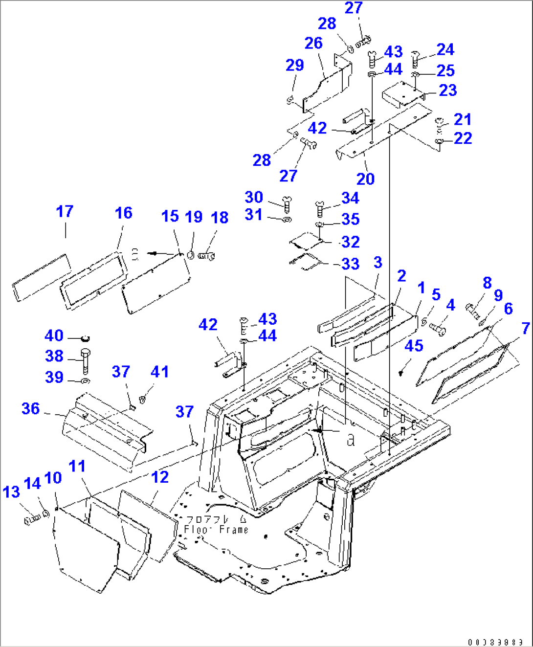 FLOOR FRAME CAB (WITHOUT CAB) (1/2)(#11001-)