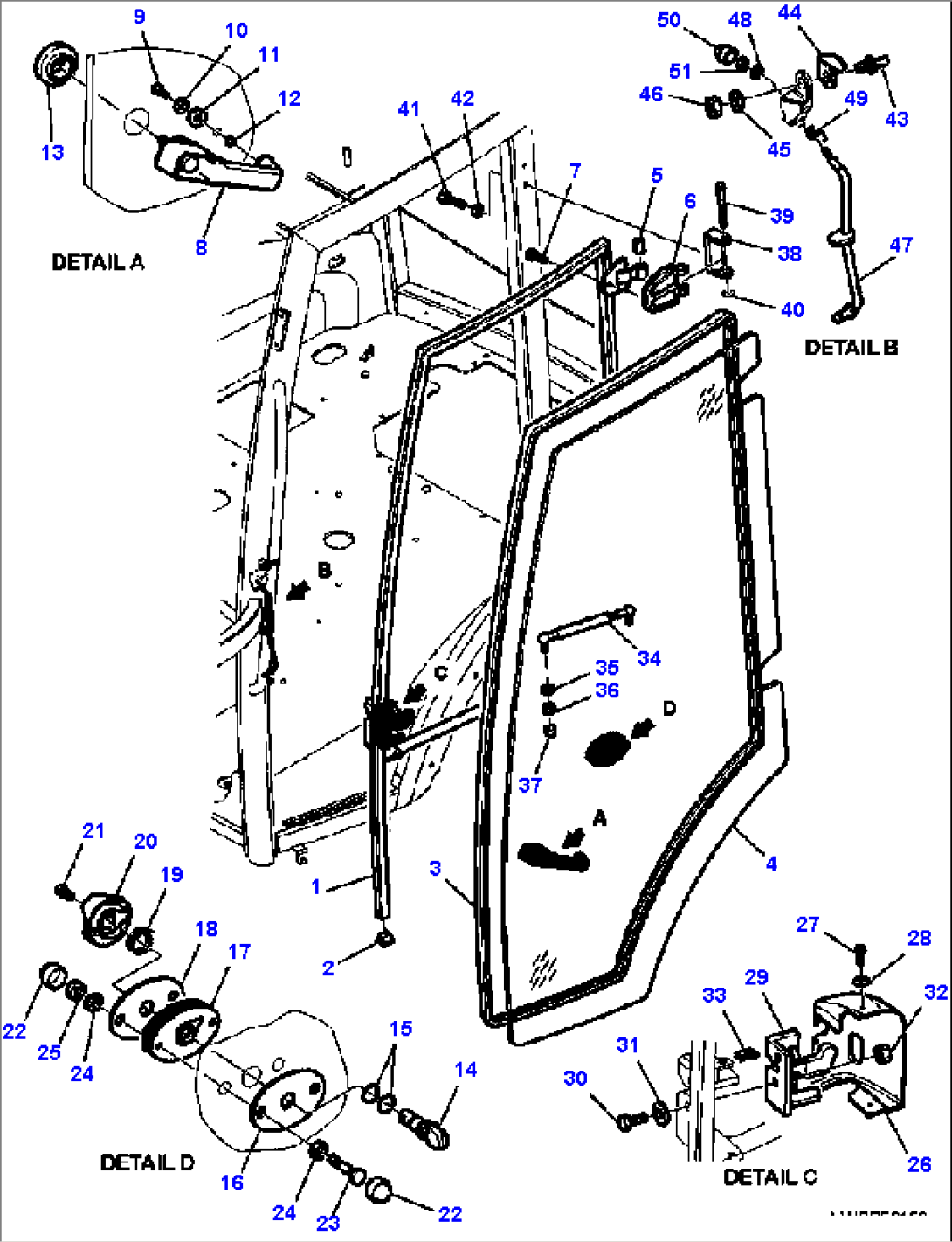 K5101-01A0 CAB WITHOUT AIR CONDITIONING LEFT DOOR