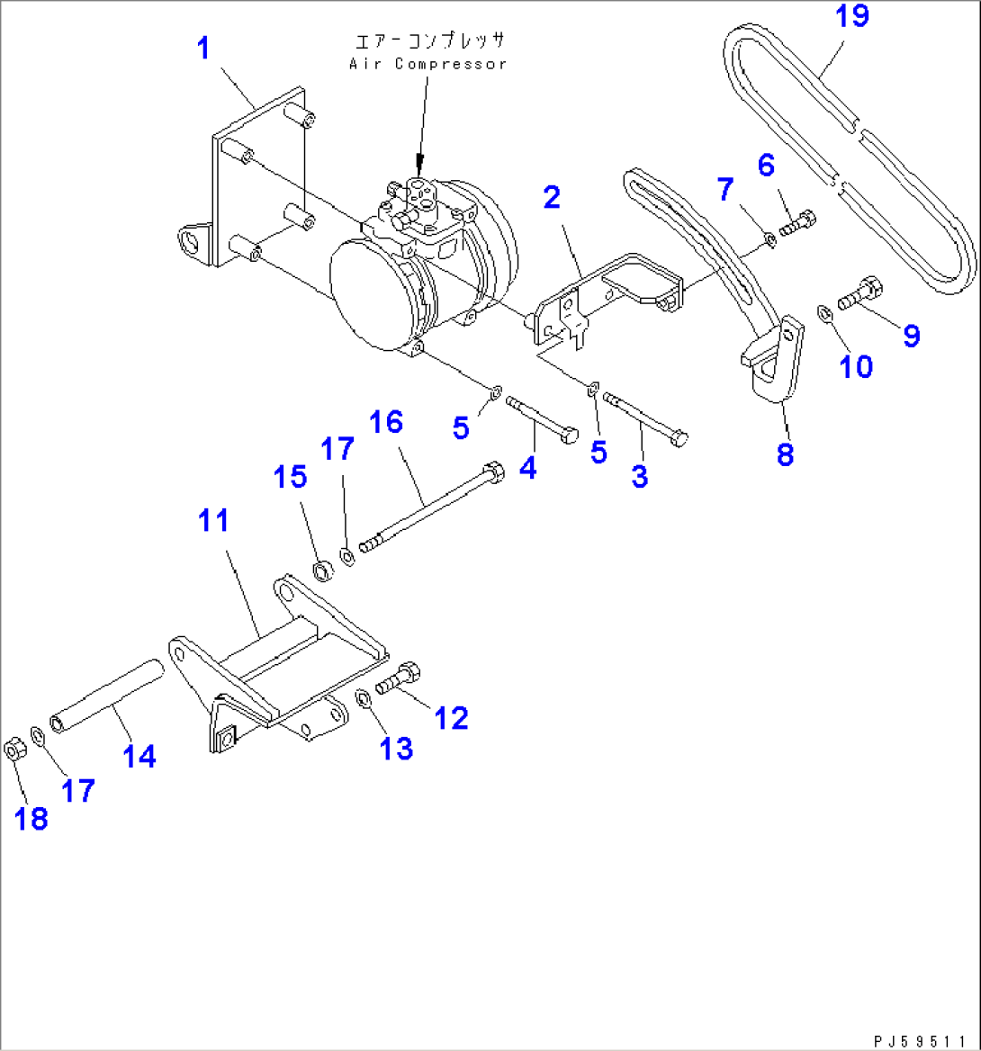 AIR CONDITIONER (NON C.F.C. GAS) (3/10) (AIR COMPRESSER AND MOUNTING PARTS)