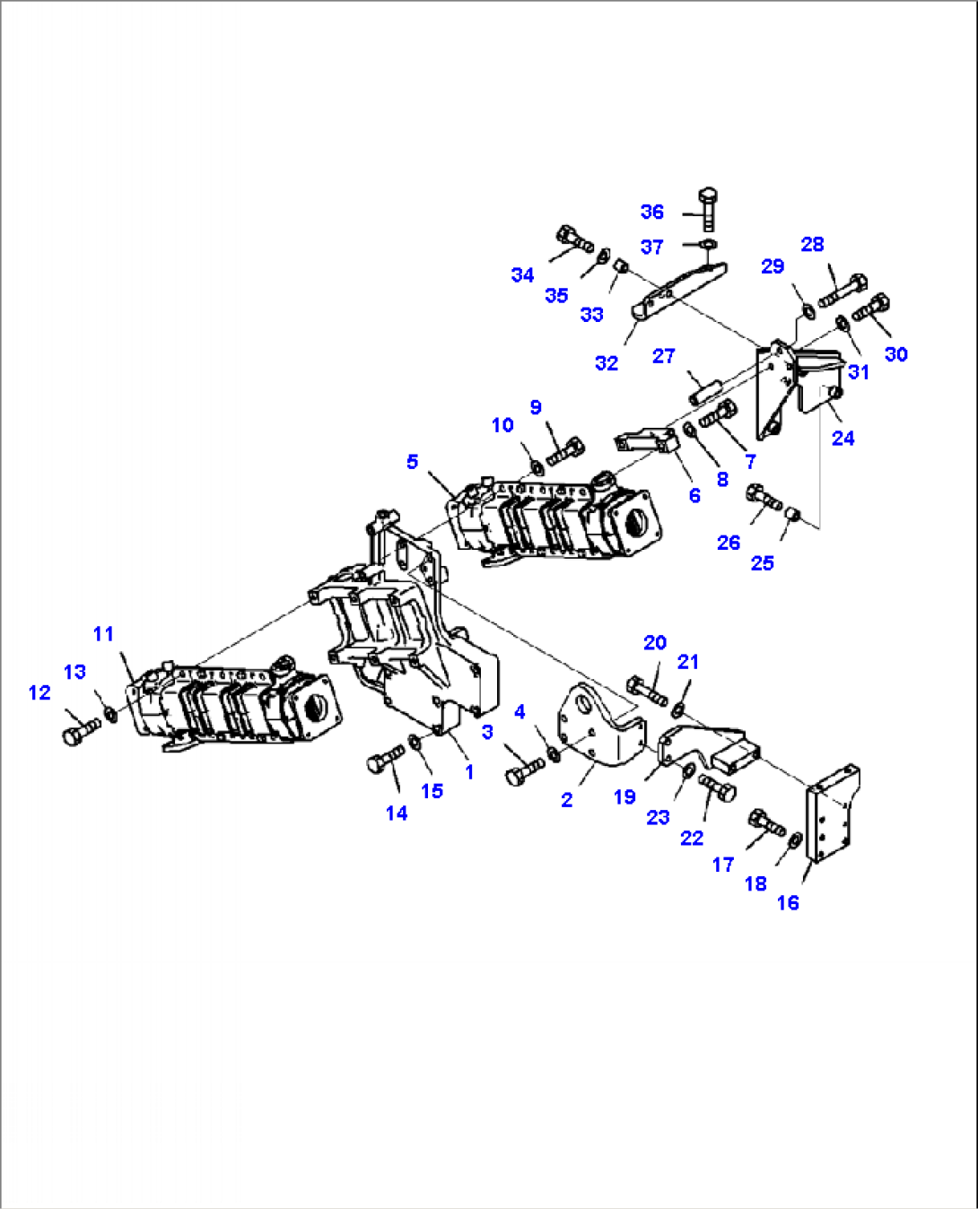 A1216-A2A6 EXHAUST GAS RECIRCULATION (EGR) VALVE VALVE AND COOLER MOUNTING