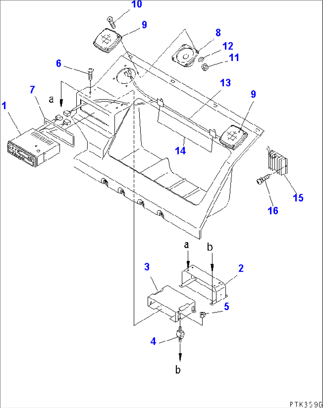 SEAT REAR COVER (WITH RADIO)