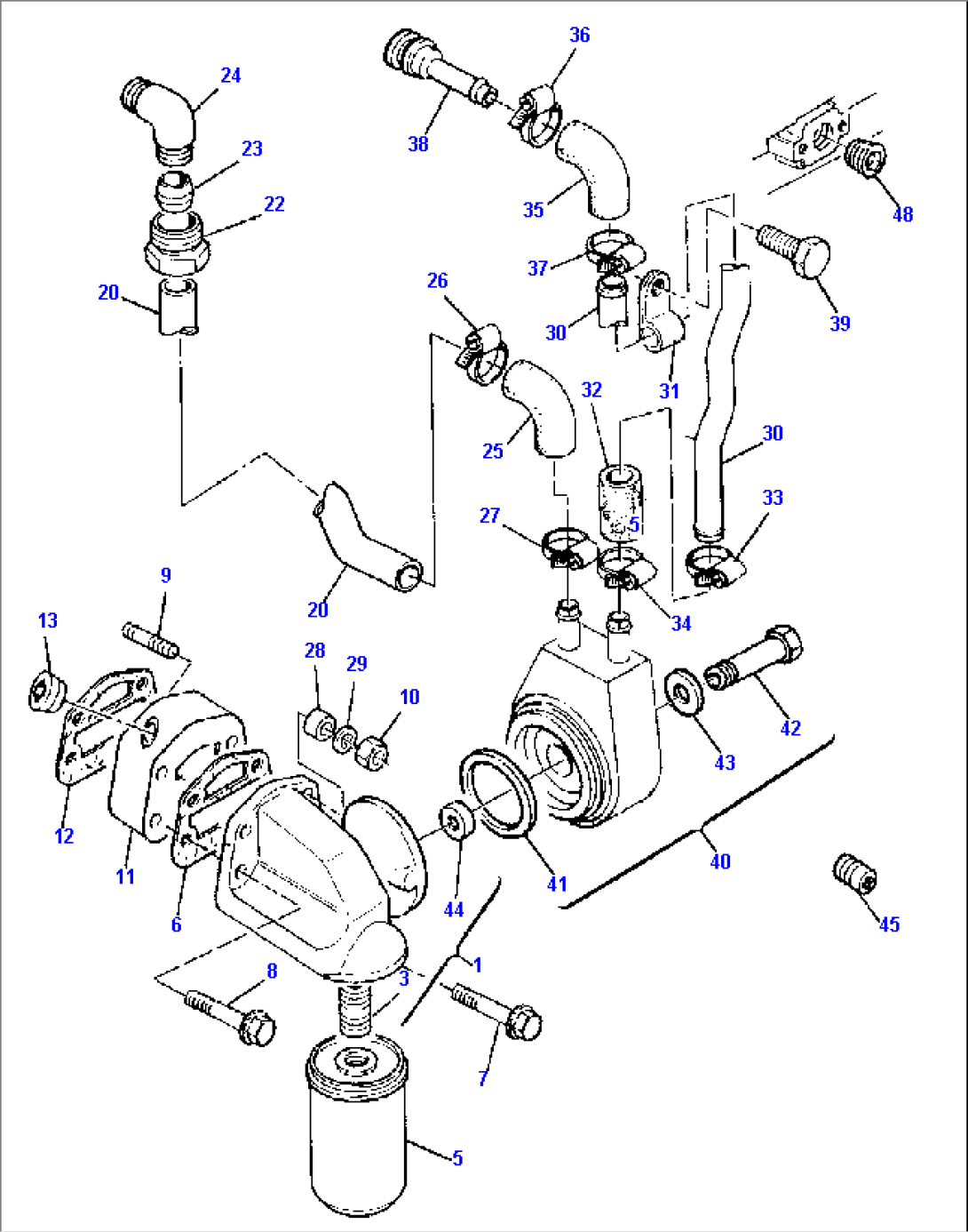 LUBRICATING OIL FILTER AND INTEGRAL OIL COOLER