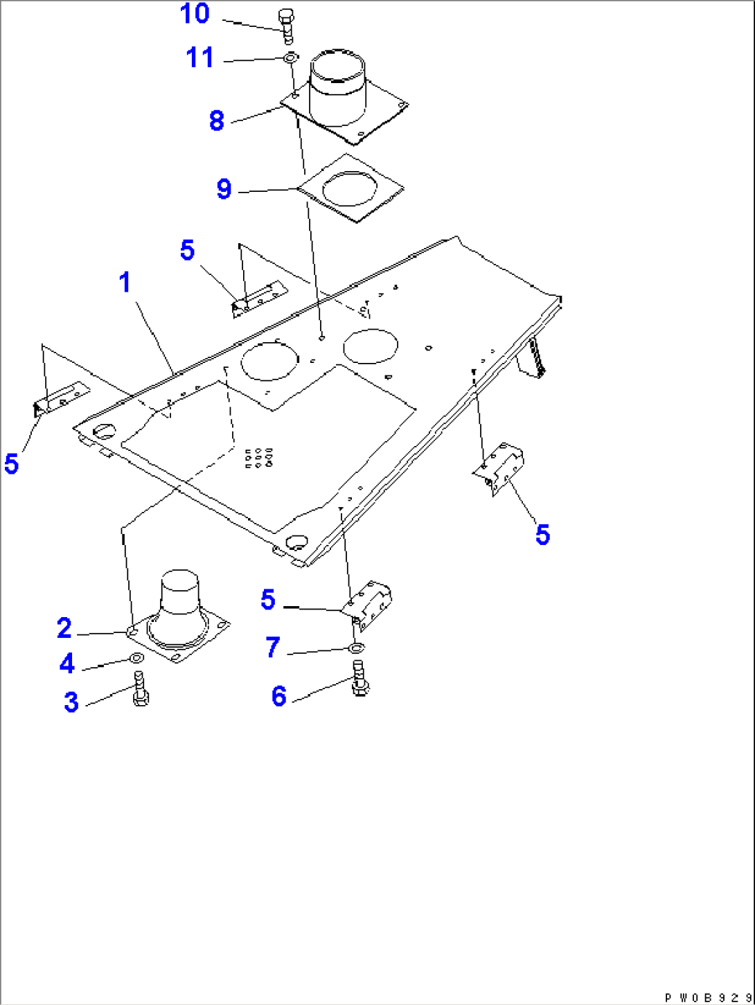 ENGINE HOOD (WITHOUT CAB) (WITH TURBOCHARGER) (WITH RAINCAP)