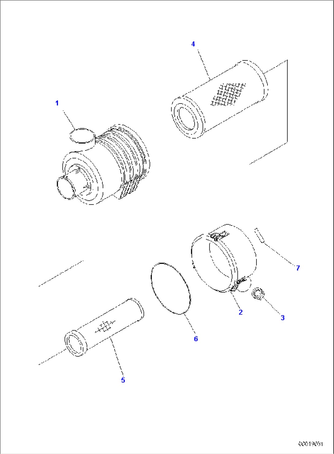 AIR CLEANER, DOUBLE ELEMENT TYPE, INNER PARTS