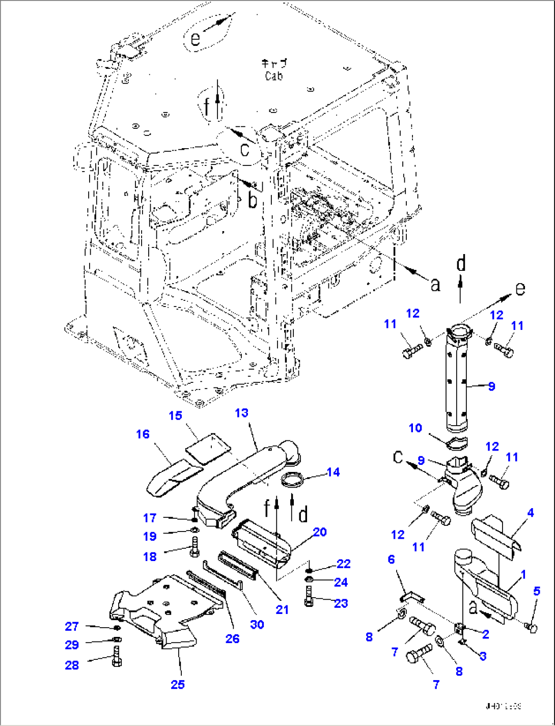 Cab, Air Conditioner Duct (2/2) (#22083-)