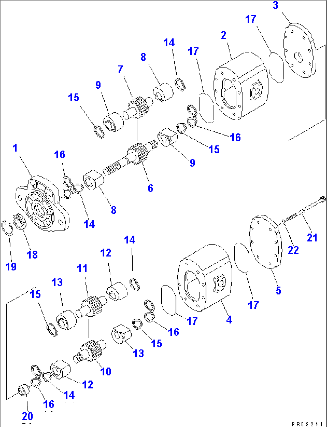 HYDRAULIC PUMP (FOR WORK EQUIPMENT AND STEERING)(#10001-10535)