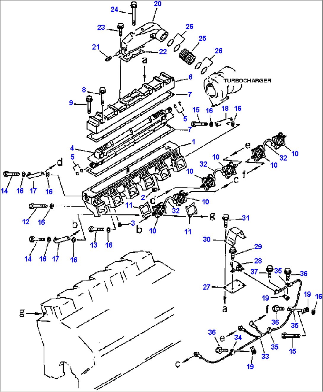 FIG NO. 0132A AIR INTAKE MANIFOLD AND AFTERCOOLER (2/2)